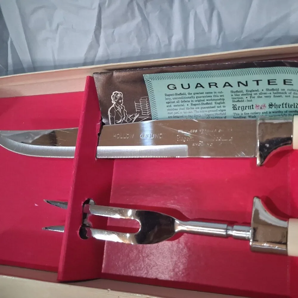 Regent Sheffield Cutlery/Carving Set Forever Sharp England Stainless Steel MCM